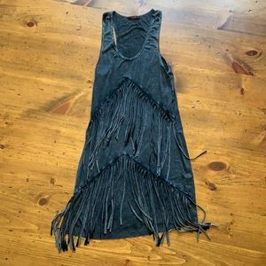 T-shirt material western tassels dress